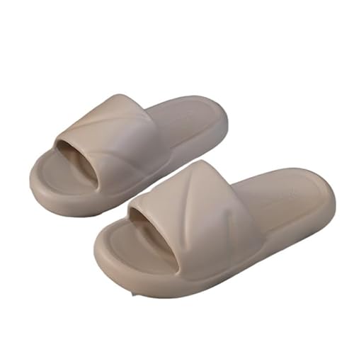 TRgqify-KM Non-slip Bathroom Slippers,Soft Slippers,Indoor And Outdoor Platform Pool Slippers Shower Slippers (Color : Light Grey, Size : 40 41) von TRgqify-KM