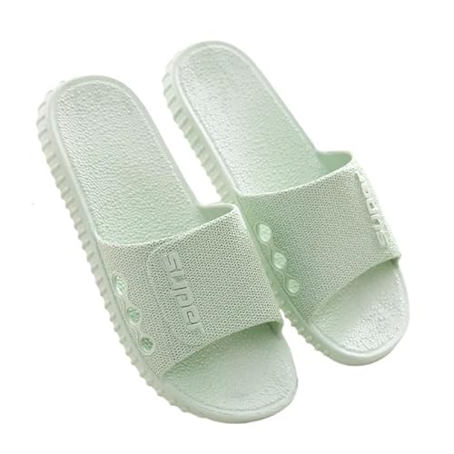 TRgqify-KM Non-slip Bathroom Slippers,Soft Slippers,Indoor And Outdoor Platform Pool Slippers Shower Slippers (Color : Light green Europe, Size : 36 37) von TRgqify-KM