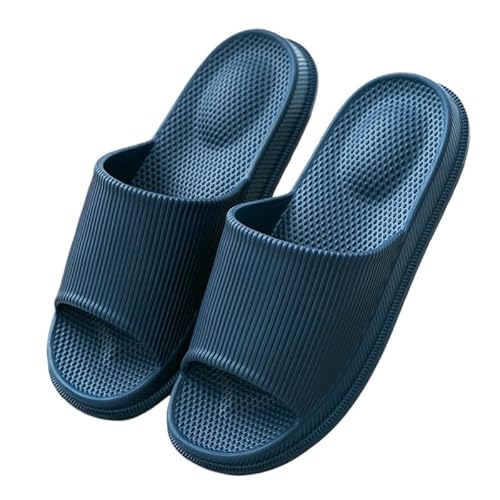 TRgqify-KM Non-slip Bathroom Slippers,Soft Slippers,Indoor And Outdoor Platform Pool Slippers Shower Slippers (Color : Navy blue, Size : 34-35) von TRgqify-KM