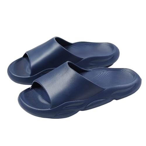 TRgqify-KM Non-slip Bathroom Slippers,Soft Slippers,Indoor And Outdoor Platform Pool Slippers Shower Slippers (Color : Navy blue, Size : 36-37) von TRgqify-KM