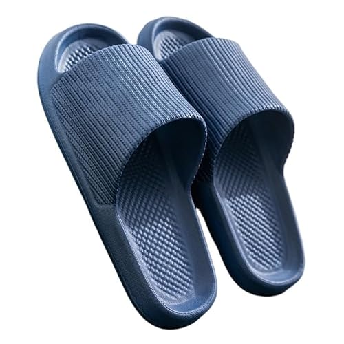 TRgqify-KM Non-slip Bathroom Slippers,Soft Slippers,Indoor And Outdoor Platform Pool Slippers Shower Slippers (Color : Navy blue, Size : 40 41) von TRgqify-KM