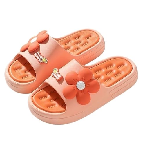 TRgqify-KM Non-slip Bathroom Slippers,Soft Slippers,Indoor And Outdoor Platform Pool Slippers Shower Slippers (Color : Orange, Size : 38-39) von TRgqify-KM