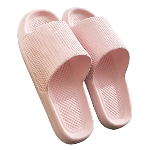 TRgqify-KM Non-slip Bathroom Slippers,Soft Slippers,Indoor And Outdoor Platform Pool Slippers Shower Slippers (Color : Pink, Size : 36 37) von TRgqify-KM