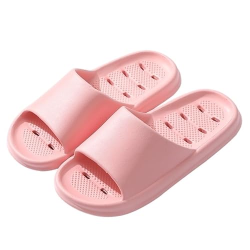 TRgqify-KM Non-slip Bathroom Slippers,Soft Slippers,Indoor And Outdoor Platform Pool Slippers Shower Slippers (Color : Pink, Size : 38-39) von TRgqify-KM