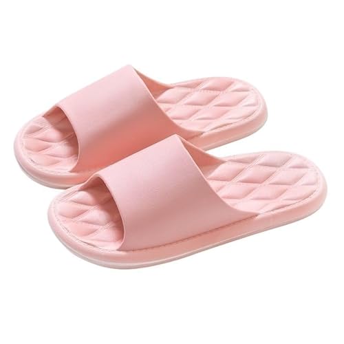 TRgqify-KM Non-slip Bathroom Slippers,Soft Slippers,Indoor And Outdoor Platform Pool Slippers Shower Slippers (Color : Pink, Size : 39-40) von TRgqify-KM