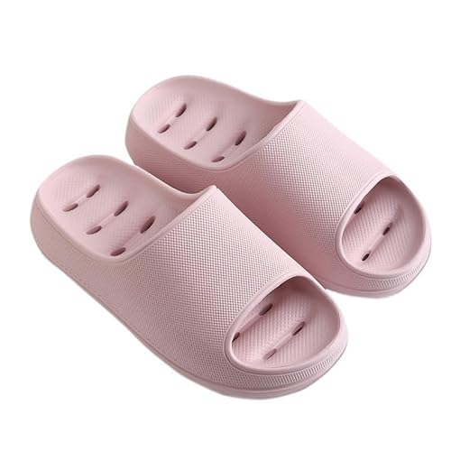 TRgqify-KM Non-slip Bathroom Slippers,Soft Slippers,Indoor And Outdoor Platform Pool Slippers Shower Slippers (Color : Pink, Size : 40-41) von TRgqify-KM