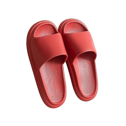 TRgqify-KM Non-slip Bathroom Slippers,Soft Slippers,Indoor And Outdoor Platform Pool Slippers Shower Slippers (Color : Red, Size : 42-43) von TRgqify-KM