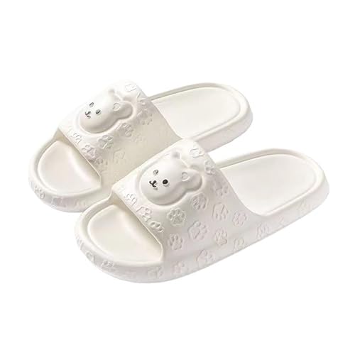 TRgqify-KM Non-slip Bathroom Slippers,Soft Slippers,Indoor And Outdoor Platform Pool Slippers Shower Slippers (Color : White, Size : 34-35) von TRgqify-KM