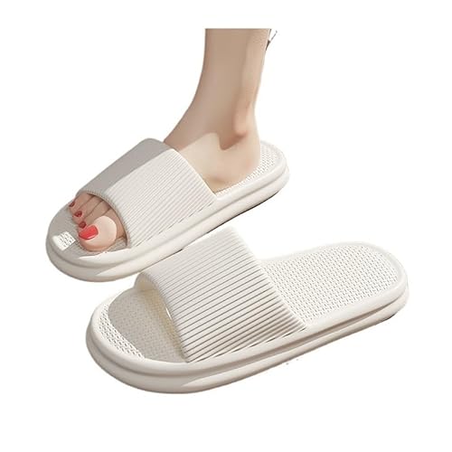 TRgqify-KM Non-slip Bathroom Slippers,Soft Slippers,Indoor And Outdoor Platform Pool Slippers Shower Slippers (Color : White, Size : 35-36) von TRgqify-KM