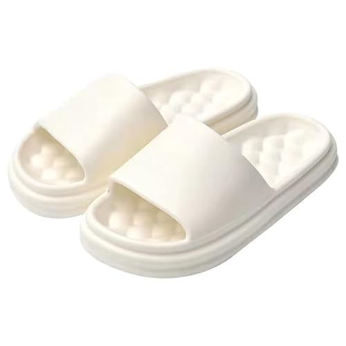 TRgqify-KM Non-slip Bathroom Slippers,Soft Slippers,Indoor And Outdoor Platform Pool Slippers Shower Slippers (Color : White, Size : 36/37) von TRgqify-KM