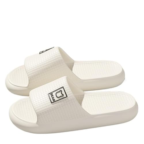 TRgqify-KM Non-slip Bathroom Slippers,Soft Slippers,Indoor And Outdoor Platform Pool Slippers Shower Slippers (Color : White, Size : 36-37) von TRgqify-KM