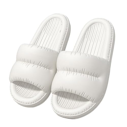 TRgqify-KM Non-slip Bathroom Slippers,Soft Slippers,Indoor And Outdoor Platform Pool Slippers Shower Slippers (Color : White, Size : 36-37) von TRgqify-KM