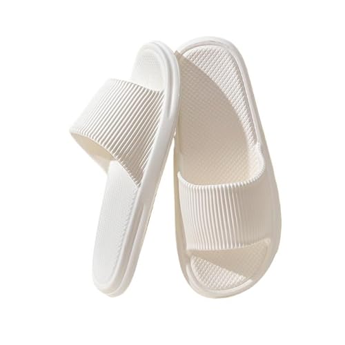 TRgqify-KM Non-slip Bathroom Slippers,Soft Slippers,Indoor And Outdoor Platform Pool Slippers Shower Slippers (Color : White, Size : 36-37) von TRgqify-KM