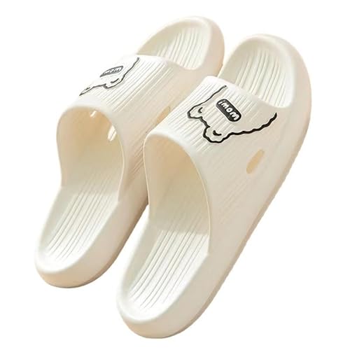 TRgqify-KM Non-slip Bathroom Slippers,Soft Slippers,Indoor And Outdoor Platform Pool Slippers Shower Slippers (Color : White, Size : 36-37) von TRgqify-KM