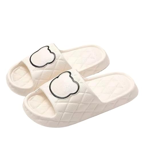 TRgqify-KM Non-slip Bathroom Slippers,Soft Slippers,Indoor And Outdoor Platform Pool Slippers Shower Slippers (Color : White, Size : 36-37) von TRgqify-KM