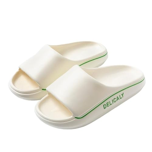 TRgqify-KM Non-slip Bathroom Slippers,Soft Slippers,Indoor And Outdoor Platform Pool Slippers Shower Slippers (Color : White, Size : 36-37) von TRgqify-KM