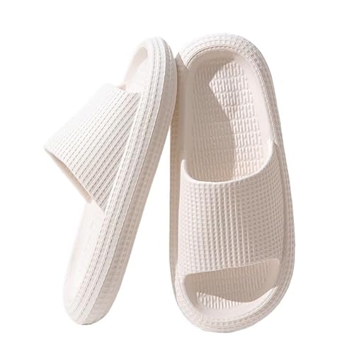 TRgqify-KM Non-slip Bathroom Slippers,Soft Slippers,Indoor And Outdoor Platform Pool Slippers Shower Slippers (Color : White, Size : 36 37) von TRgqify-KM