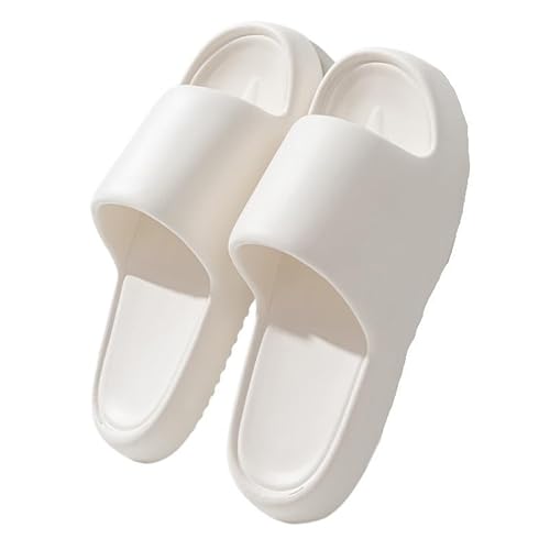 TRgqify-KM Non-slip Bathroom Slippers,Soft Slippers,Indoor And Outdoor Platform Pool Slippers Shower Slippers (Color : White, Size : 36 37) von TRgqify-KM