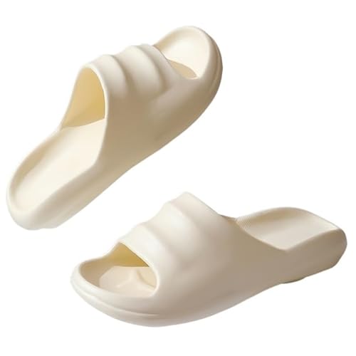 TRgqify-KM Non-slip Bathroom Slippers,Soft Slippers,Indoor And Outdoor Platform Pool Slippers Shower Slippers (Color : White, Size : 36 37) von TRgqify-KM