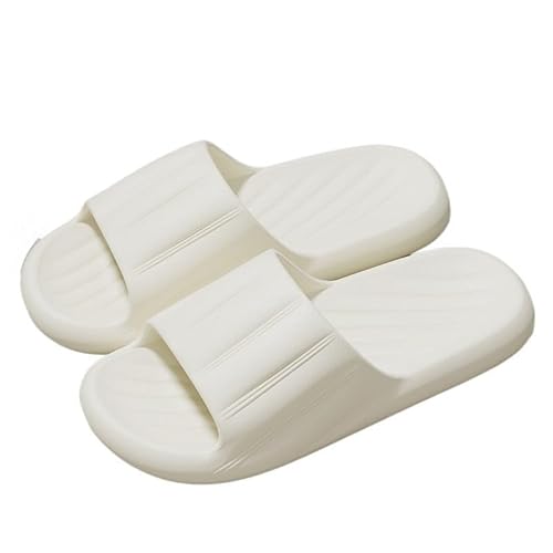 TRgqify-KM Non-slip Bathroom Slippers,Soft Slippers,Indoor And Outdoor Platform Pool Slippers Shower Slippers (Color : White, Size : 36 37) von TRgqify-KM