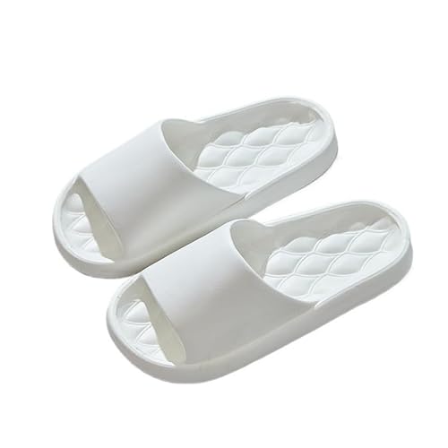 TRgqify-KM Non-slip Bathroom Slippers,Soft Slippers,Indoor And Outdoor Platform Pool Slippers Shower Slippers (Color : White, Size : 37-38) von TRgqify-KM