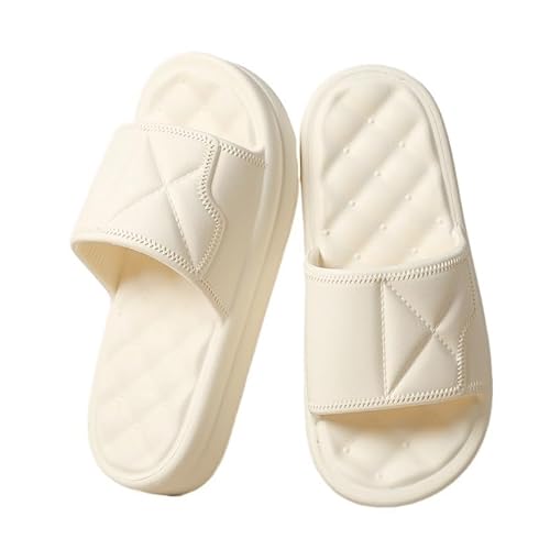 TRgqify-KM Non-slip Bathroom Slippers,Soft Slippers,Indoor And Outdoor Platform Pool Slippers Shower Slippers (Color : White, Size : 37-38) von TRgqify-KM