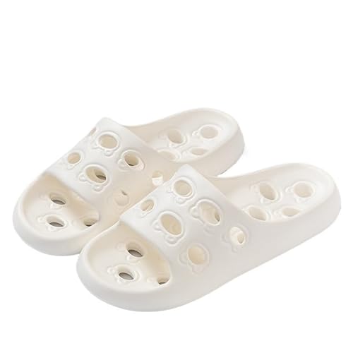 TRgqify-KM Non-slip Bathroom Slippers,Soft Slippers,Indoor And Outdoor Platform Pool Slippers Shower Slippers (Color : White, Size : 37 38) von TRgqify-KM