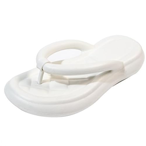 TRgqify-KM Non-slip Bathroom Slippers,Soft Slippers,Indoor And Outdoor Platform Pool Slippers Shower Slippers (Color : White, Size : 38/39) von TRgqify-KM