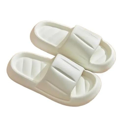 TRgqify-KM Non-slip Bathroom Slippers,Soft Slippers,Indoor And Outdoor Platform Pool Slippers Shower Slippers (Color : White, Size : 39-40) von TRgqify-KM