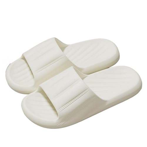 TRgqify-KM Non-slip Bathroom Slippers,Soft Slippers,Indoor And Outdoor Platform Pool Slippers Shower Slippers (Color : White, Size : 40 41) von TRgqify-KM