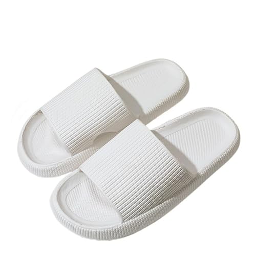 TRgqify-KM Non-slip Bathroom Slippers,Soft Slippers,Indoor And Outdoor Platform Pool Slippers Shower Slippers (Color : White, Size : 44 45) von TRgqify-KM