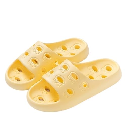 TRgqify-KM Non-slip Bathroom Slippers,Soft Slippers,Indoor And Outdoor Platform Pool Slippers Shower Slippers (Color : Yellow, Size : 35 36) von TRgqify-KM