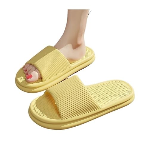 TRgqify-KM Non-slip Bathroom Slippers,Soft Slippers,Indoor And Outdoor Platform Pool Slippers Shower Slippers (Color : Yellow, Size : 37-38) von TRgqify-KM