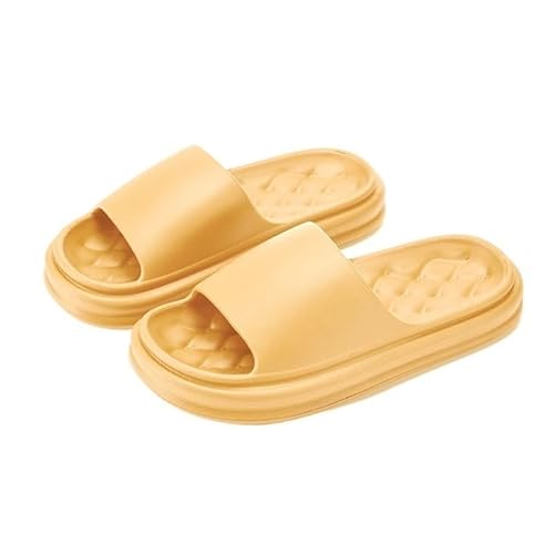 TRgqify-KM Non-slip Bathroom Slippers,Soft Slippers,Indoor And Outdoor Platform Pool Slippers Shower Slippers (Color : Yellow, Size : 38/39) von TRgqify-KM