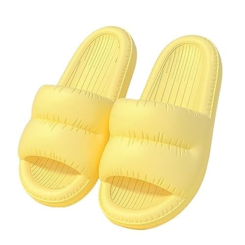 TRgqify-KM Non-slip Bathroom Slippers,Soft Slippers,Indoor And Outdoor Platform Pool Slippers Shower Slippers (Color : Yellow, Size : 38-39) von TRgqify-KM