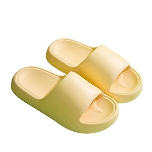 TRgqify-KM Non-slip Bathroom Slippers,Soft Slippers,Indoor And Outdoor Platform Pool Slippers Shower Slippers (Color : Yellow, Size : 38 39) von TRgqify-KM