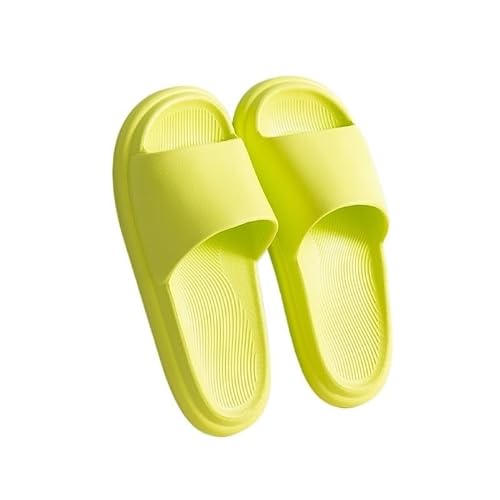 TRgqify-KM Non-slip Bathroom Slippers,Soft Slippers,Indoor And Outdoor Platform Pool Slippers Shower Slippers (Color : Yellow green, Size : 35-36) von TRgqify-KM