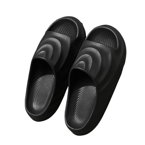 TRgqify-KM Non-slip Bathroom Slippers,Soft Slippers,Indoor and Outdoor Platform Pool Slippers Shower Slippers (Color : Black, Size : 36) von TRgqify-KM