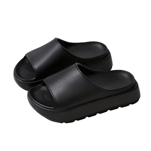 TRgqify-KM Non-slip Bathroom Slippers,Soft Slippers,Indoor and Outdoor Platform Pool Slippers Shower Slippers (Color : Black, Size : 36/37) von TRgqify-KM