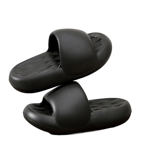 TRgqify-KM Non-slip Bathroom Slippers,Soft Slippers,Indoor and Outdoor Platform Pool Slippers Shower Slippers (Color : Black, Size : 36/37) von TRgqify-KM