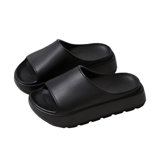 TRgqify-KM Non-slip Bathroom Slippers,Soft Slippers,Indoor and Outdoor Platform Pool Slippers Shower Slippers (Color : Black, Size : 40/41) von TRgqify-KM