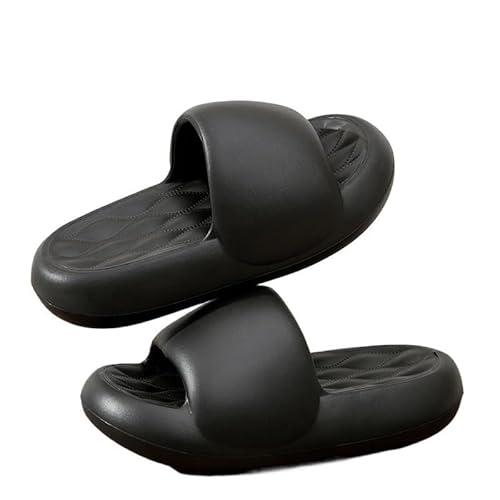 TRgqify-KM Non-slip Bathroom Slippers,Soft Slippers,Indoor and Outdoor Platform Pool Slippers Shower Slippers (Color : Black, Size : 40/41) von TRgqify-KM