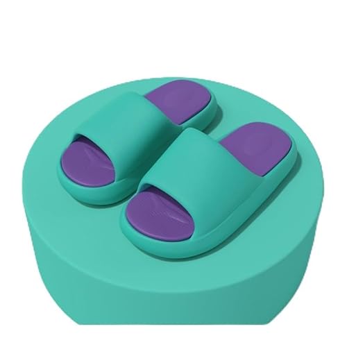 TRgqify-KM Non-slip Bathroom Slippers,Soft Slippers,Indoor and Outdoor Platform Pool Slippers Shower Slippers (Color : Green and purple, Size : 36/37) von TRgqify-KM