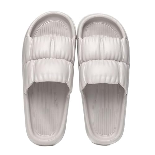 TRgqify-KM Non-slip Bathroom Slippers,Soft Slippers,Indoor and Outdoor Platform Pool Slippers Shower Slippers (Color : Grey, Size : 44 45) von TRgqify-KM