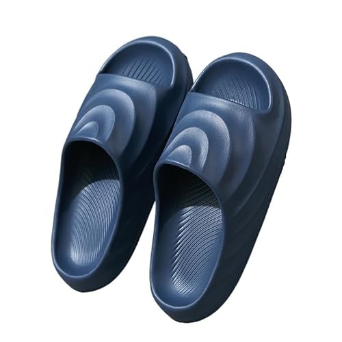 TRgqify-KM Non-slip Bathroom Slippers,Soft Slippers,Indoor and Outdoor Platform Pool Slippers Shower Slippers (Color : Navy blue, Size : 36) von TRgqify-KM