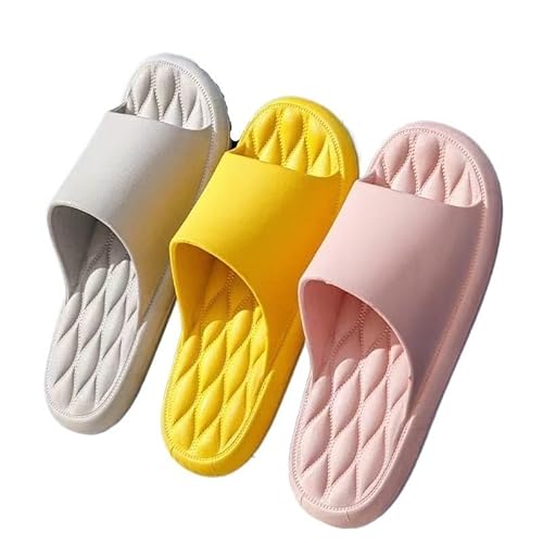 TRgqify-KM Non-slip Bathroom Slippers,Soft Slippers,Indoor and Outdoor Platform Pool Slippers Shower Slippers (Color : Pink, Size : 36 37) von TRgqify-KM