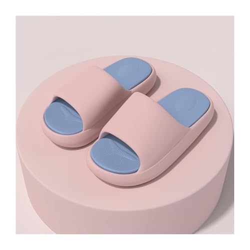 TRgqify-KM Non-slip Bathroom Slippers,Soft Slippers,Indoor and Outdoor Platform Pool Slippers Shower Slippers (Color : Pink and blue, Size : 40/41) von TRgqify-KM