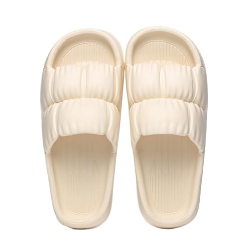 TRgqify-KM Non-slip Bathroom Slippers,Soft Slippers,Indoor and Outdoor Platform Pool Slippers Shower Slippers (Color : White, Size : 38 39) von TRgqify-KM