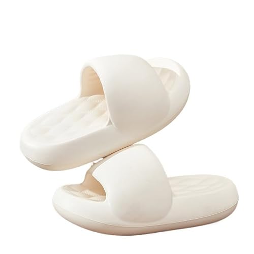 TRgqify-KM Non-slip Bathroom Slippers,Soft Slippers,Indoor and Outdoor Platform Pool Slippers Shower Slippers (Color : White, Size : 40/41) von TRgqify-KM