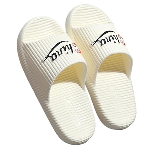 TRgqify-KM Non-slip Bathroom Slippers,Soft Slippers,Indoor and Outdoor Platform Pool Slippers Shower Slippers (Color : White, Size : 40-41) von TRgqify-KM